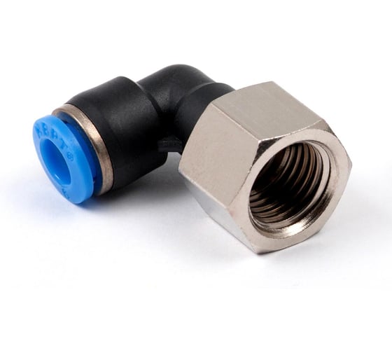 Пневмофитинг цанговый L-образный с внутренней резьбой HIMPT 10 шт PLF 6-02 (R1/4) 00-00026575
