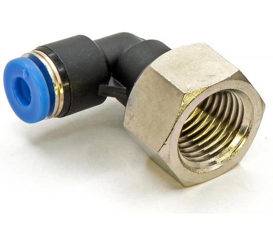Пневмофитинг цанговый L-образный с внутренней резьбой HIMPT 10 шт PLF 4-02 (R1/4) 00-00026573