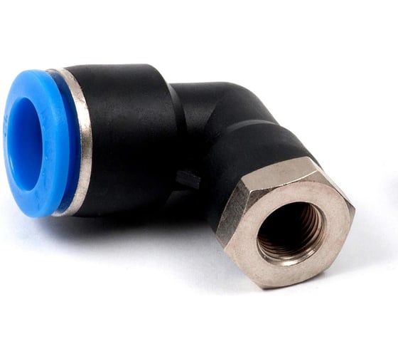 Пневмофитинг цанговый L-образный с внутренней резьбой HIMPT 10 шт PLF 12-01 (R1/8) 00-00026586