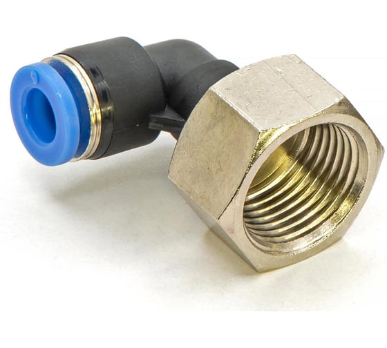 Пневмофитинг цанговый L-образный с внутренней резьбой HIMPT 10 шт PLF 6-03 (R3/8) 00-00026576