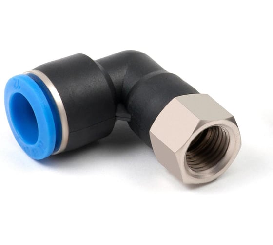 Пневмофитинг цанговый L-образный с внутренней резьбой HIMPT 5 шт PLF 12-02 (R1/4) 00-00026587