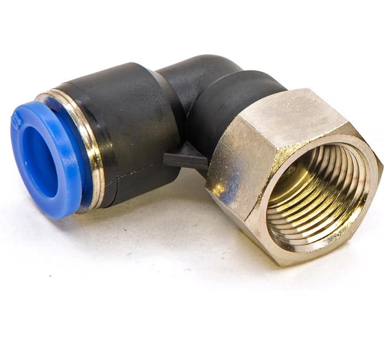 Пневмофитинг цанговый L-образный с внутренней резьбой HIMPT 5 шт PLF 10-03 (R3/8) 00-00026584