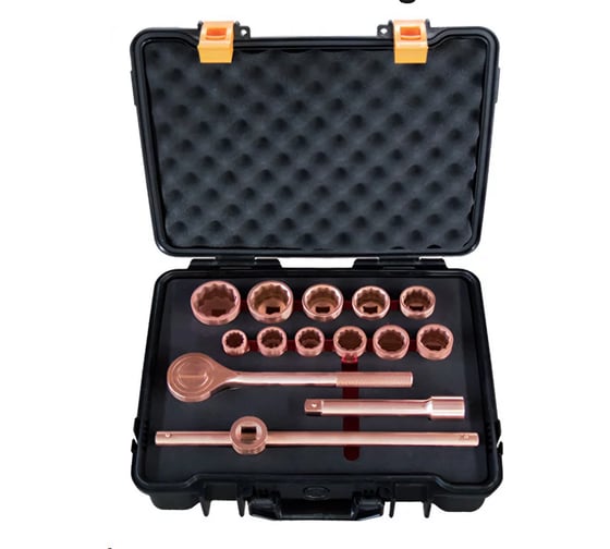 Набор торцевых головок искробезопасных HORTZ 3/4", 14 предметов AlCu, 1119694