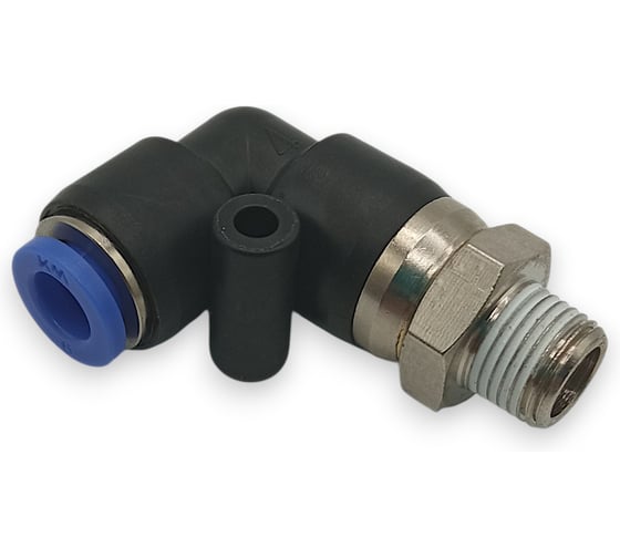 Фитинг угловой 90, поворотный Контактная Механика трубка 6мм, 1/8 KRPL06-01