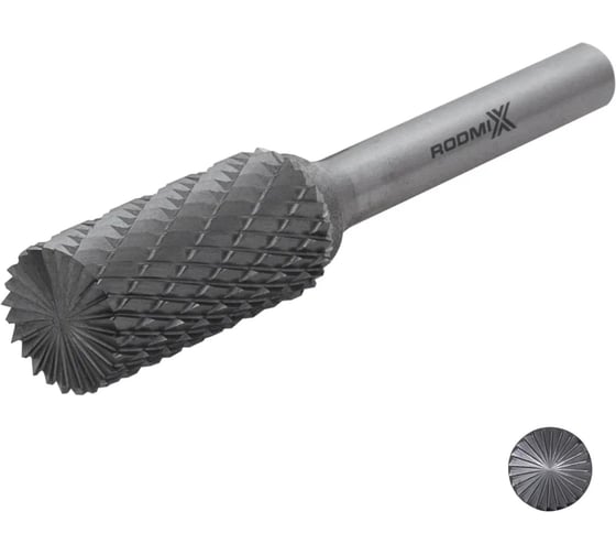 Бор-фреза RODMIX с торцевыми зубьями B 12х25 M06 двойная насечка 2212250602