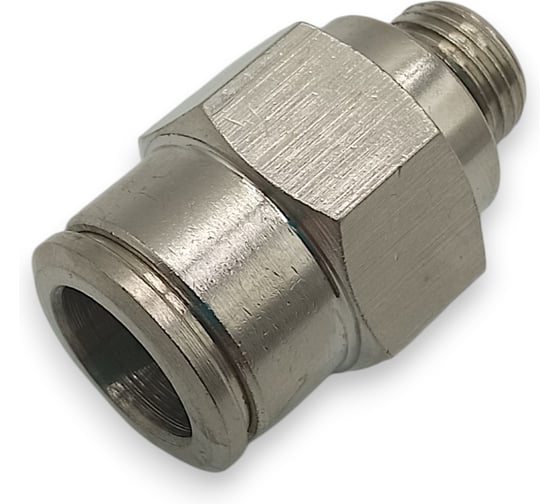 Фитинг цанговый прямой Контактная Механика G1/8, трубка 10мм KEMC10-01G-A