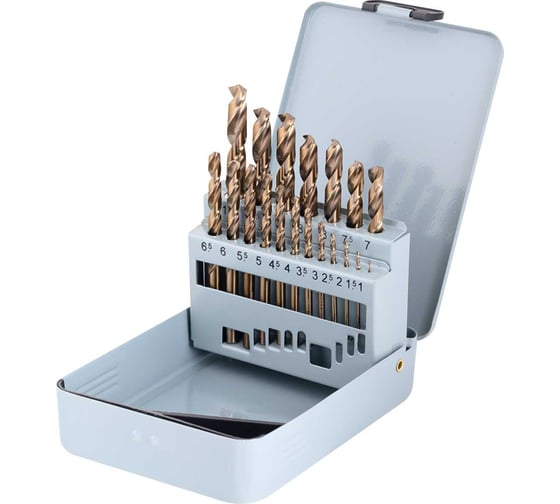 Набор спиральных сверл LENZ HSSE-Co5, 1-10 мм, 19 шт LZST-01002