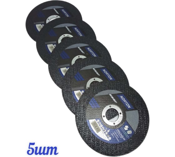Отрезной диск по металлу NORTON 125x2.5x22 (5шт/упак) 101331