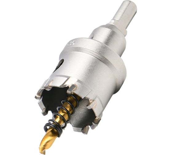 Коронка по металлу DELI 35мм твердосплавная с центрирующим сверлом DH-TCT035-E1 (шестигранный хвостовик) 229582