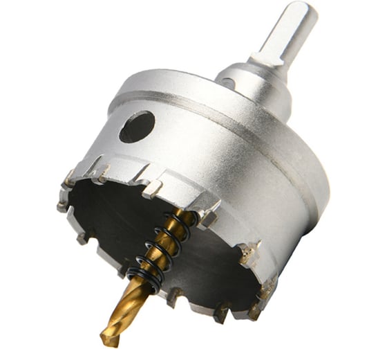 Коронка по металлу DELI 60мм твердосплавная с центрирующим сверлом DH-TCT060-E1 (шестигранный хвостовик) 229589