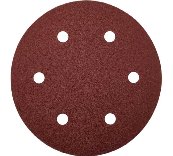 Шлифовальный круг Vitatools 150 мм Р320, 6 отверстий, красный, 5 шт R-150-P320-5-6