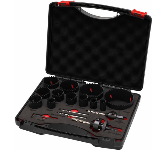 Набор коронок MASTER-TOOL Bi-metall 16-76мм HSSE-Co8 17пр 1014301010012