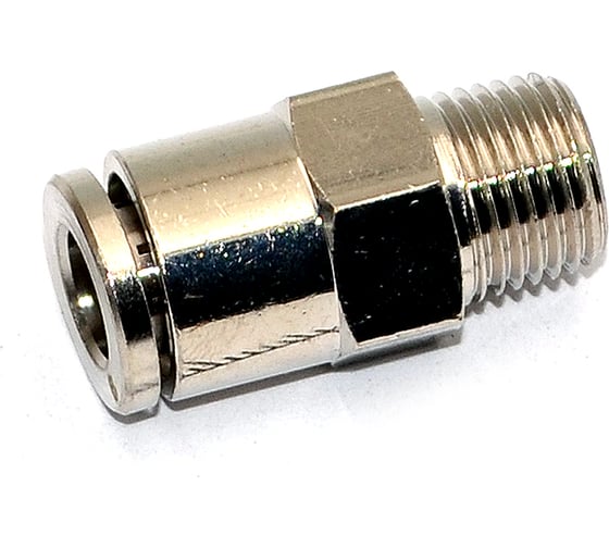 Пневмофитинг латунный прямой с наружной резьбой HIMPT NPCT 6-01 (R1/8) 10 шт 00-00026819