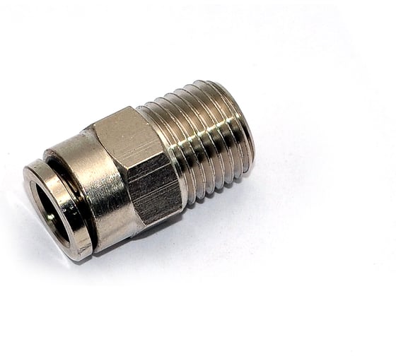 Пневмофитинг латунный прямой с наружной резьбой HIMPT NPCT 8-02 (R1/4) 10 шт 00-00026812