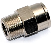 Пневмофитинг латунный прямой с наружной резьбой HIMPT NPCT 12-03 (R3/8) 10 шт 00-00026818