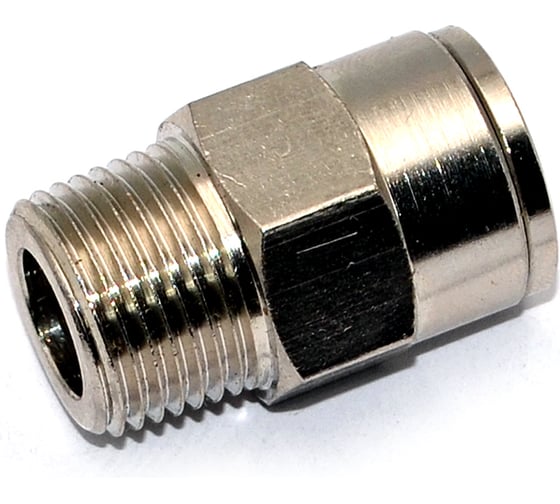 Пневмофитинг латунный прямой с наружной резьбой HIMPT NPCT 12-03 (R3/8) 10 шт 00-00026818