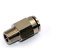 Пневмофитинг латунный прямой с наружной резьбой HIMPT NPCT 10-02 (R1/4) 10 шт 00-00026815