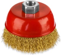 Щетка крацовка doka для УШМ чашеобразная латунированная мягкая 150 мм М14 KCL-B-150-П