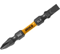 Набор бит двухсторонних INGCO PH2+SL6 65 мм 10 шт INDUSTRIAL SDBIM21HL133