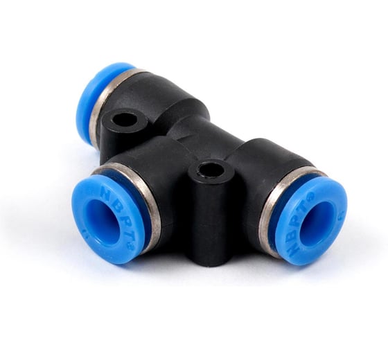 Фитинг пневматический цанговый пластиковый Т-образный HIMPT PUT 6 10 шт 00-00026764 1