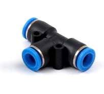 Фитинг пневматический цанговый пластиковый Т-образный HIMPT PUT 8 10 шт 00-00026765