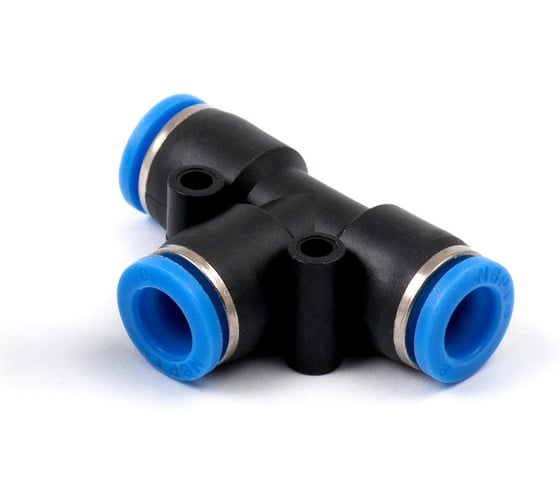 Фитинг пневматический цанговый пластиковый Т-образный HIMPT PUT 8 10 шт 00-00026765 1