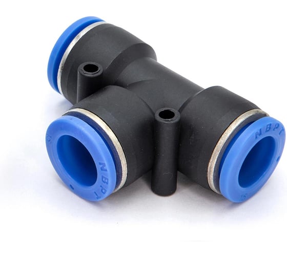 Фитинг пневматический цанговый пластиковый Т-образный HIMPT PUT 15 5 шт 00-00026769 1