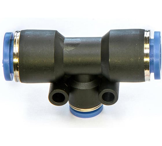 Фитинг пневматический цанговый пластиковый Т-образный переходной HIMPT PUT 10-6 5 шт 00-00026774