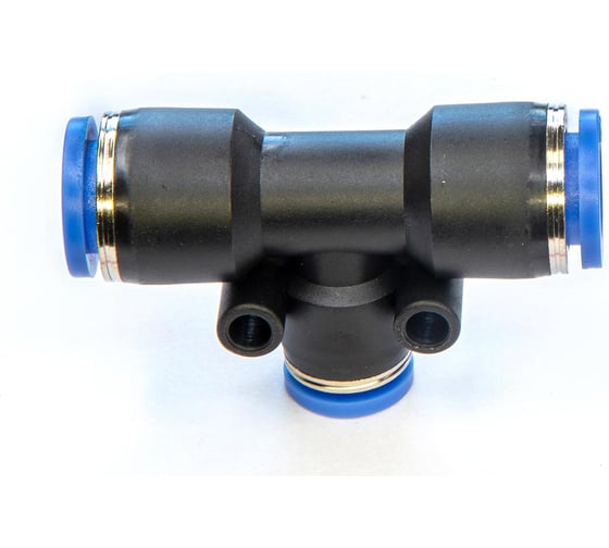 Фитинг пневматический цанговый пластиковый Т-образный переходной HIMPT PUT 10-8 5 шт 00-00026775