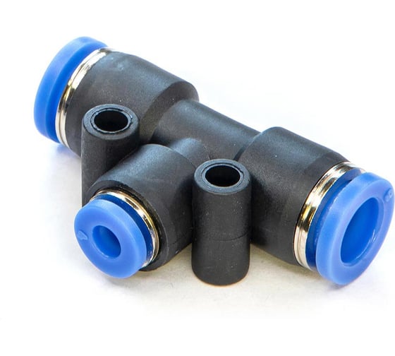 Фитинг пневматический цанговый пластиковый Т-образный переходной HIMPT PUT 08-4 10 шт 00-00026772