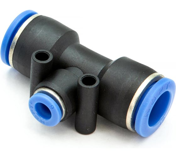 Фитинг пневматический цанговый пластиковый Т-образный переходной HIMPT PUT 12-6 5 шт 00-00026776