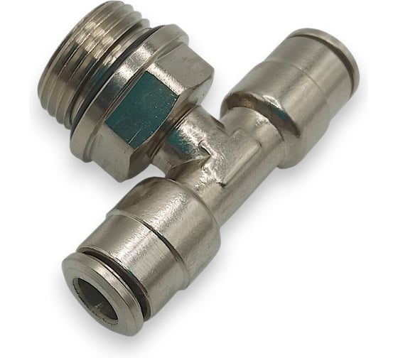 Тройник цанговый Контактная Механика G3/8, трубка 6мм KEMB06-03G-A