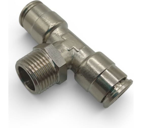 Тройник цанговый Контактная Механика 3/8, трубка 10мм KEMB10-03P-A