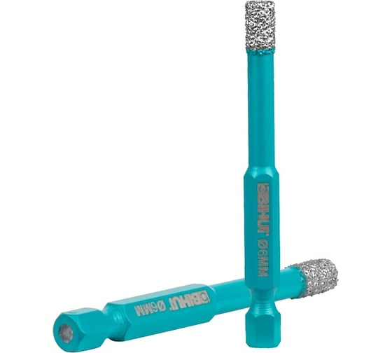 Коронка алмазная BIHUI по керамограниту на дрель, 6мм (вакуумная пайка) DBDQ06