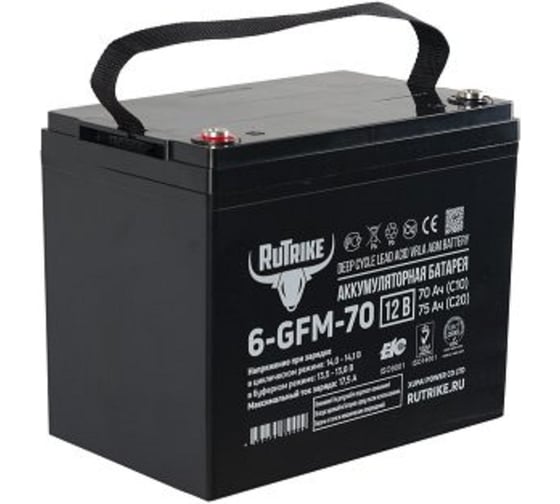 Аккумулятор Rutrike для ИБП 6-GFM-70 (12V75A/H C20) 026245