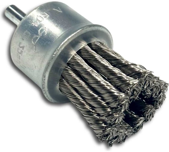 Щетка Lessmann концевая жгутовая 29мм, нержавеющая сталь 0.35мм, хвостовик 6мм 456378