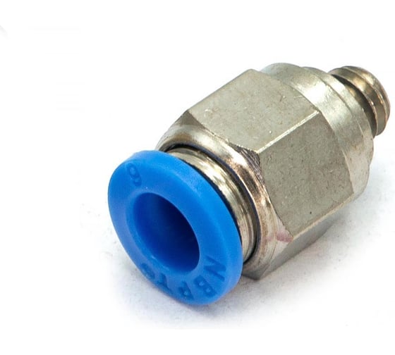 Пневмофитинг цанговый прямой HIMPT с наружной резьбой PC 6-М6х1 10 шт 00-00026421