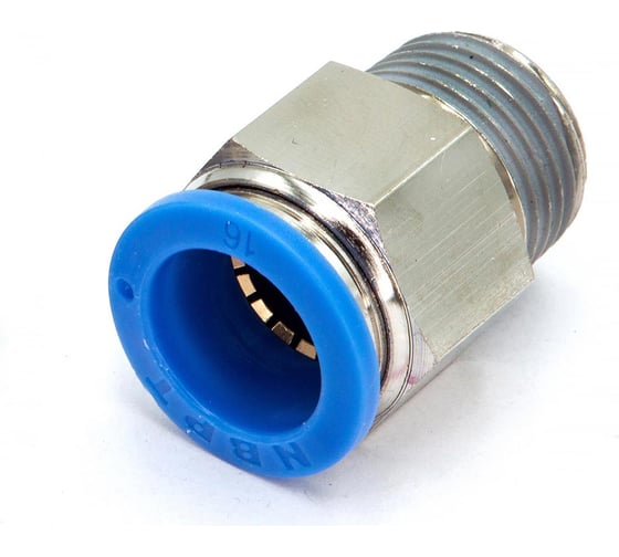 Пневмофитинг цанговый прямой HIMPT с наружной резьбой PC 16-04 (R1/2) 5 шт 00-00026409