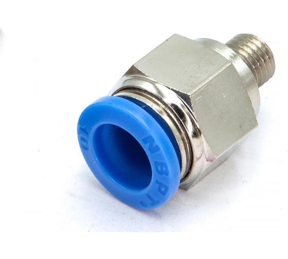 Пневмофитинг цанговый прямой HIMPT с наружной резьбой PC 10-М8х1 10 шт 00-00026430