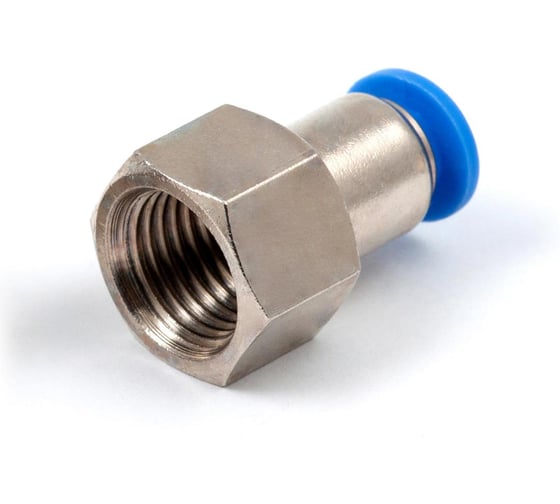 Пневмофитинг цанговый прямой с внутренней резьбой HIMPT PCF 6-02 (R1/4) 10 шт 00-00026451