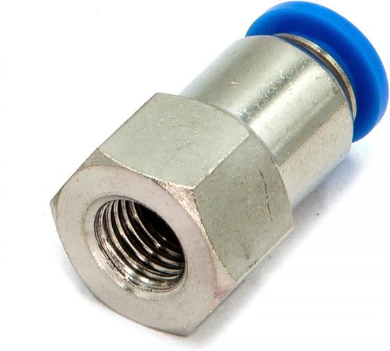 Пневмофитинг цанговый прямой с внутренней резьбой HIMPT PCF 6-М8х1 10 шт 00-00026456