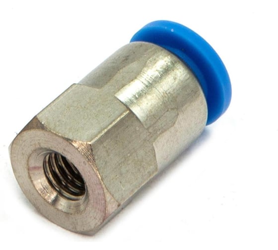 Пневмофитинг цанговый прямой с внутренней резьбой HIMPT PCF 6-М6х1 10 шт 00-00026455