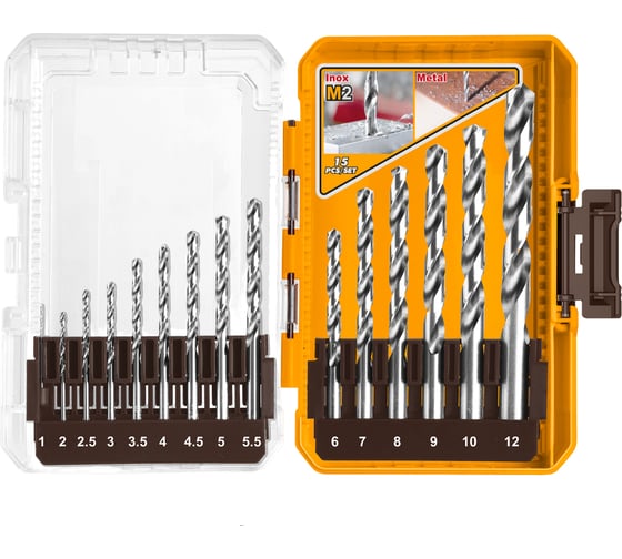 Набор сверл INGCO 15 шт INDUSTRIAL AKDL51508