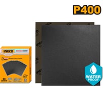 Водонепроницаемая наждачная бумага INGCO 230-280 мм P400 50 шт INDUSTRIAL AKHS040016
