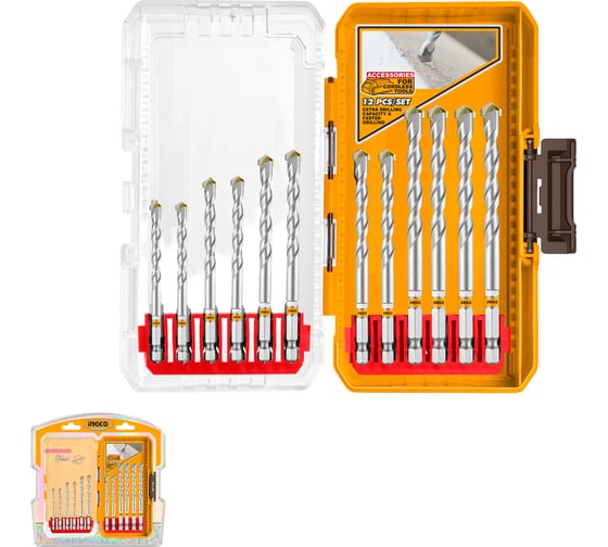 Набор сверл INGCO 12 шт INDUSTRIAL AKDL12206
