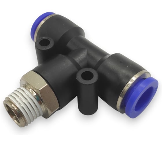 Фитинг-тройник Контактная Механика 1/4, трубка 10мм KZPB10-02P