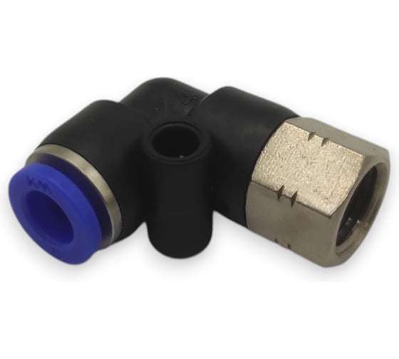 Фитинг цанговый угловой Контактная Механика 1/8, трубка 6мм KZPLF06-01P