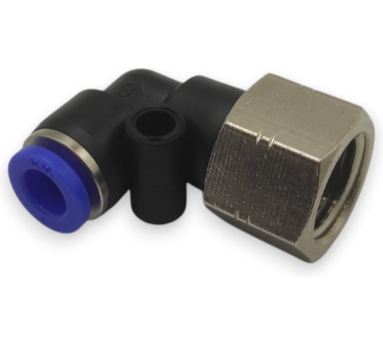 Фитинг цанговый угловой Контактная Механика 1/4, трубка 6мм KZPLF06-02P