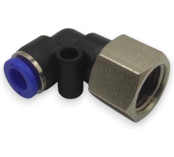 Фитинг цанговый угловой Контактная Механика G1/4, трубка 6мм KZPLF06-02G