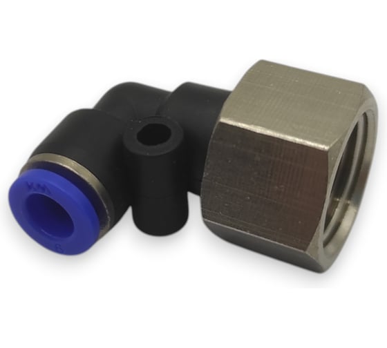 Фитинг цанговый угловой Контактная Механика G3/8, трубка 6мм KZPLF06-03G